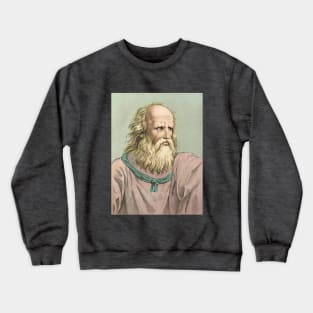 Colored Engraving of Plato Crewneck Sweatshirt